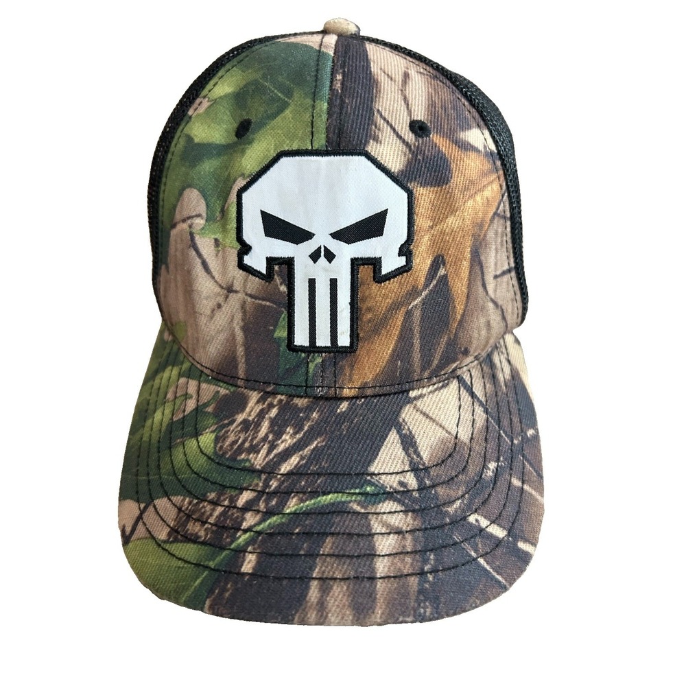 Marvel The Punisher Camouflage Trucker Hat Snapback Cap Bioworld Official OSFM